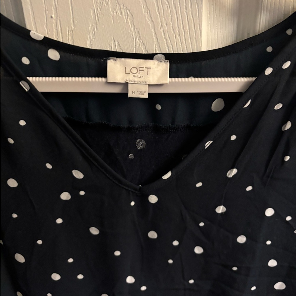 LOFT-NAVY women’s polkadot top - Picture 4 of 6